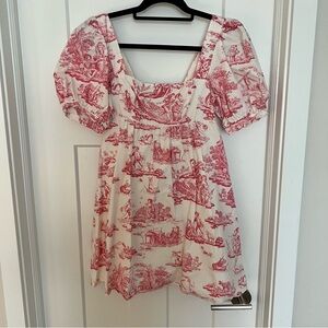 Urban Outfitters pink and White Toile Print Dress size small
